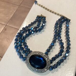 Heidi Daus Montana Crystal Triple Strand Choker Necklace